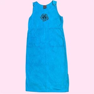 Vintage 90s 00s Dagoli Maxi Dress Stone Wash Blue Moon Dancer Blue Medium